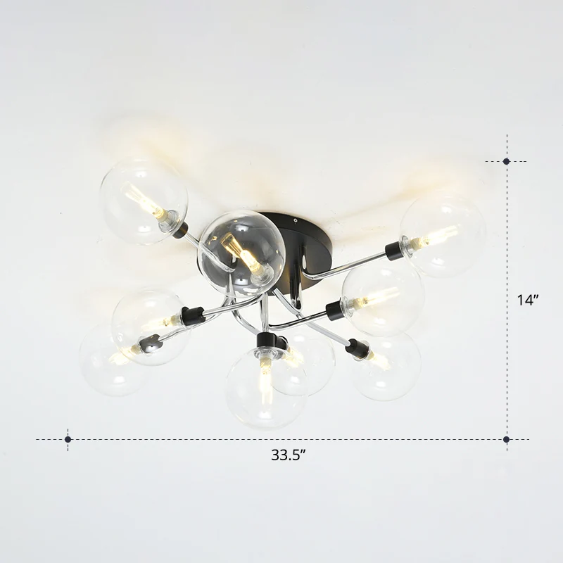 Ball halfverzonken plafondlamp Moderne helderglazen eetkamer Inbouwlamp