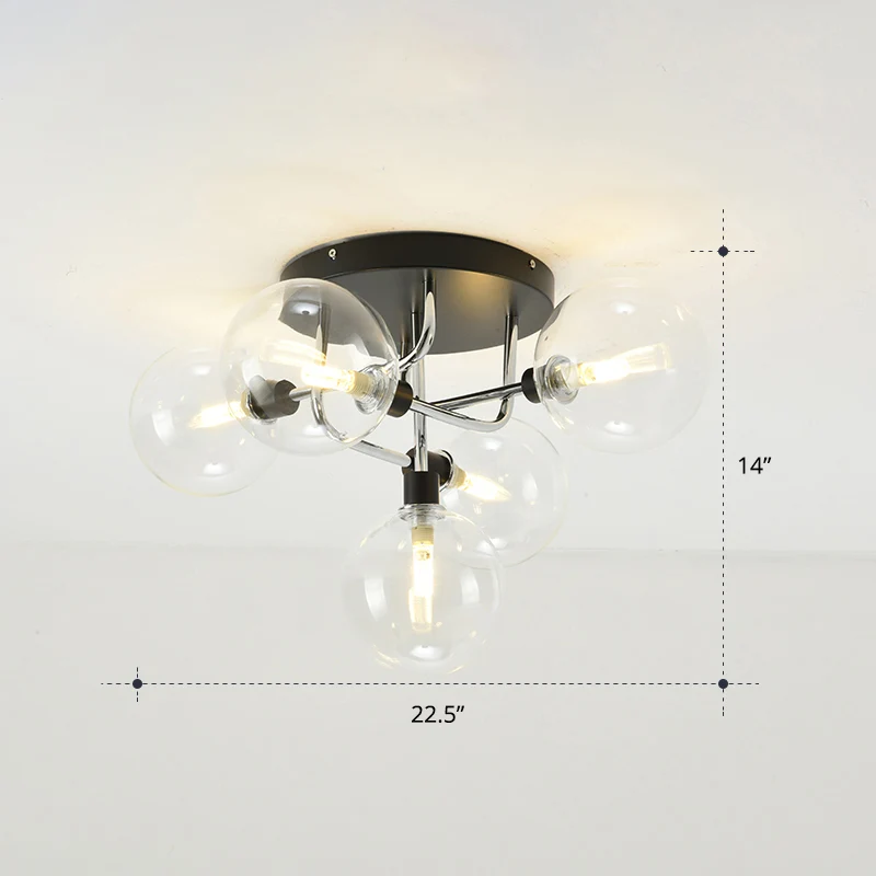 Ball halfverzonken plafondlamp Moderne helderglazen eetkamer Inbouwlamp