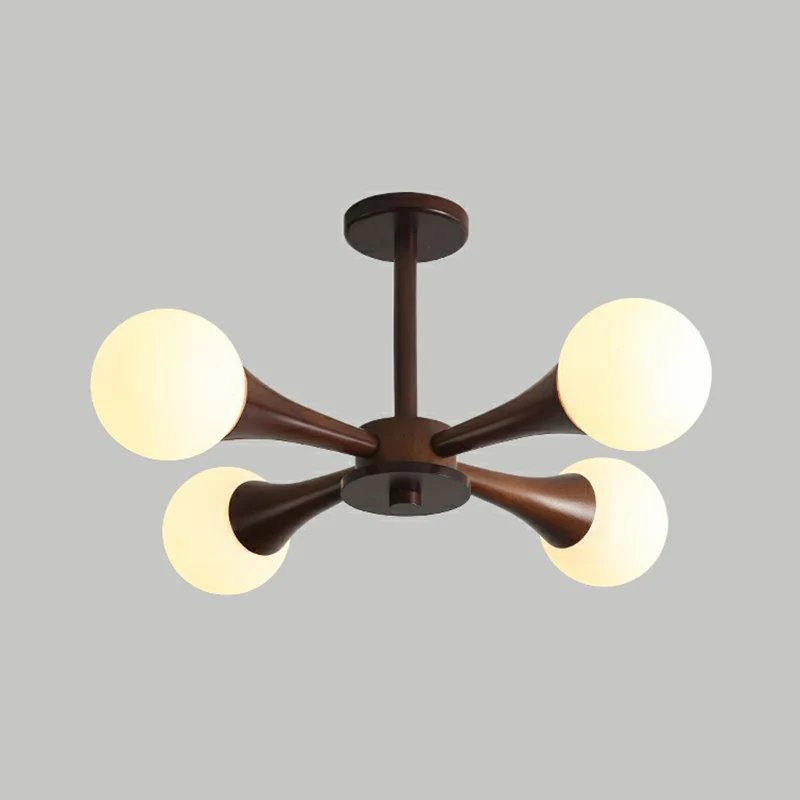 Ball Pendant Lighting Fixture Simplicity Opal Glazen Dining Room Ceiling Suspension Lamp Wood