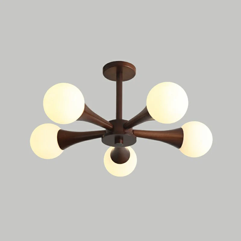 Ball Pendant Lighting Fixture Simplicity Opal Glaswerk Dining Room Ceiling Suspension Lamp Wood