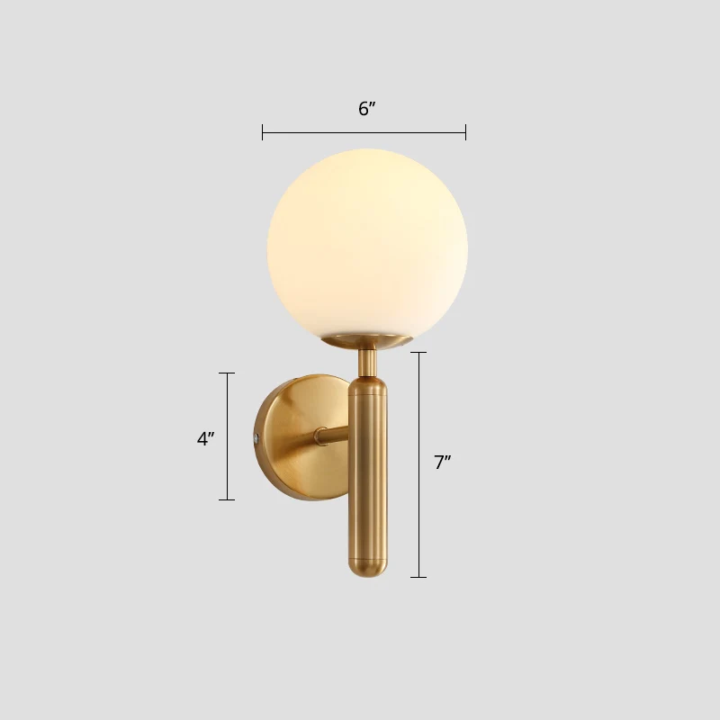Ball Shade Gang Wandkandelaar Verlichting Glas 1-kops minimalistisch wandgemonteerd helder