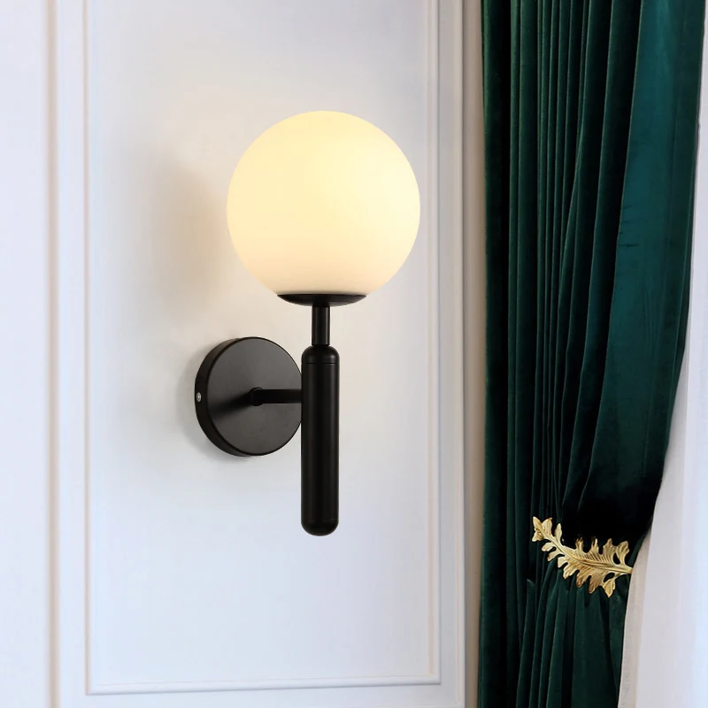 Ball Shade Gang Wandkandelaar Verlichting Glas 1-kops minimalistisch wandgemonteerd helder