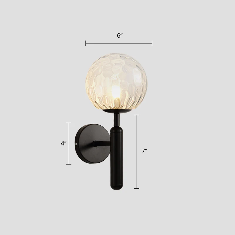 Ball Shade Gang Wandkandelaar Verlichting Glas 1-kops minimalistisch wandgemonteerd helder