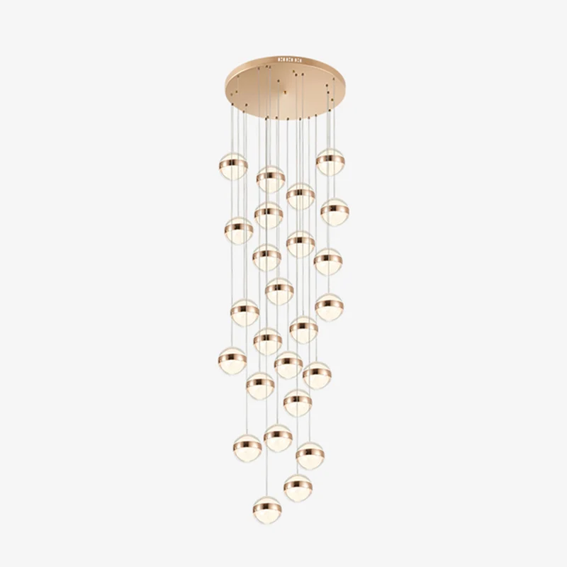 Ball Shade LED Multi-plafondlamp Kristallen trapophangingverlichting goud