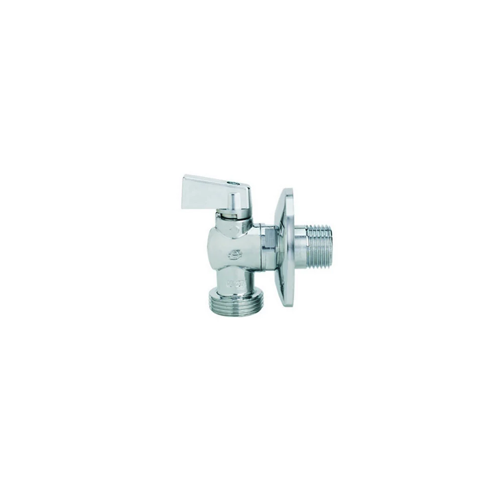 Ball valve washing machine FIV chrome-plated geel koper