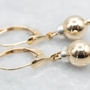 Cape Cod Goud Ball Drop Earrings