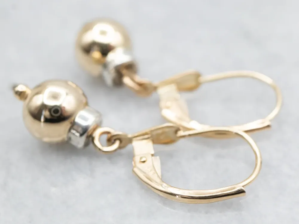 Cape Cod Goud Ball Drop Earrings