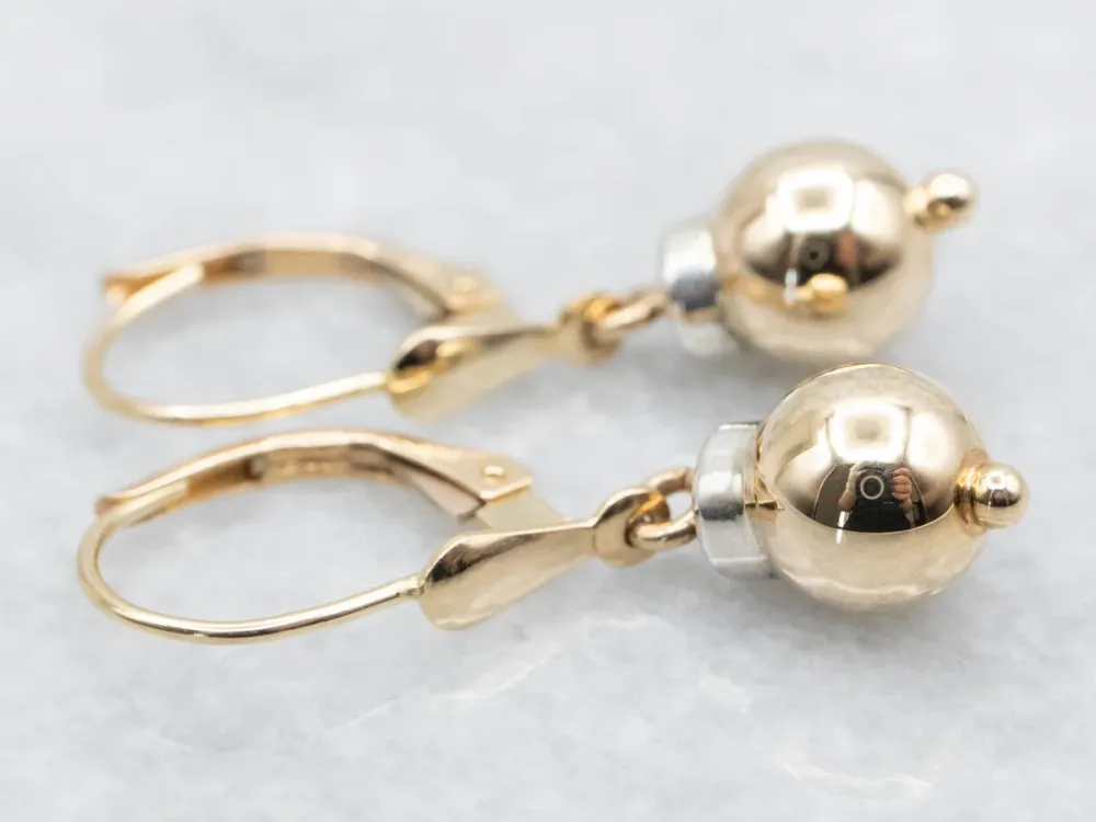 Cape Cod Goud Ball Drop Earrings