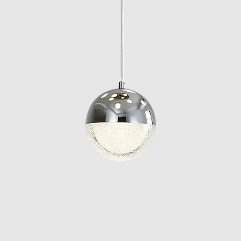 Chrome/Gold LED Ball Pendant Light Modernism Crystal Suspended Lighting Fixture Dining Room Gold