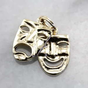 Comedy and Tragedy Masks Charm, Gouden Drama Masks