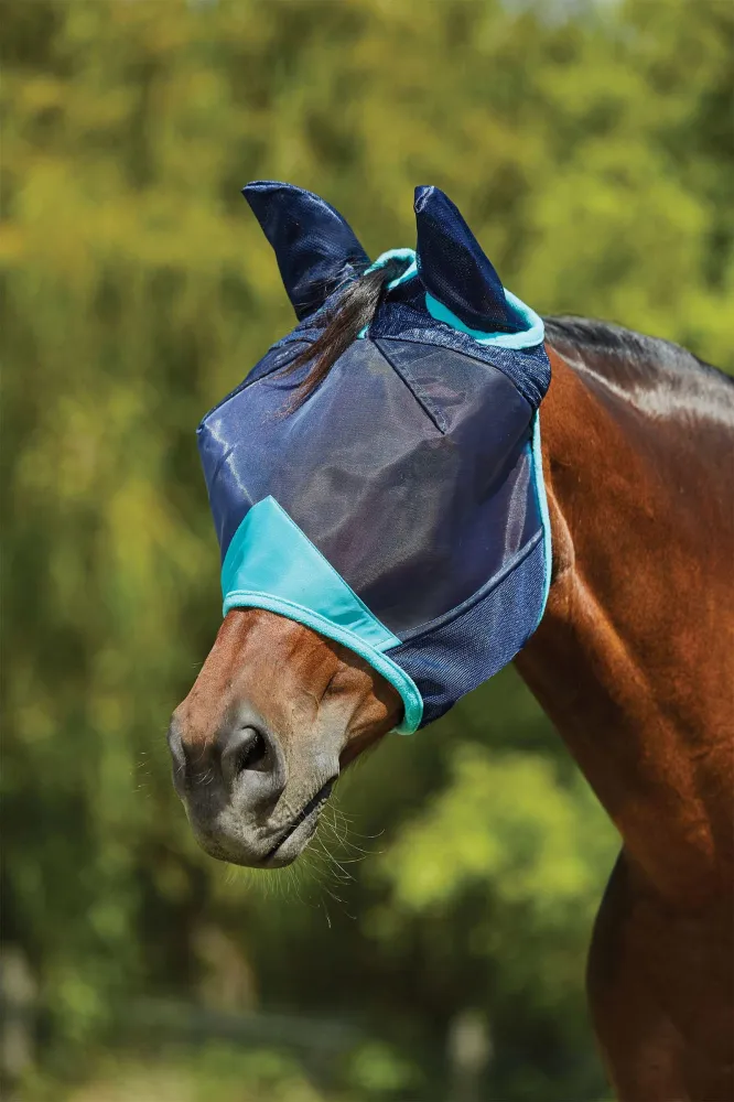Comfitec Compleet Fine Mesh Mask Ears Navy/ Turquoise P