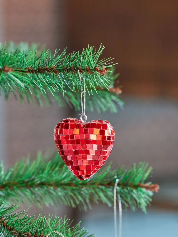 Compact Heart Disco Ball - Red