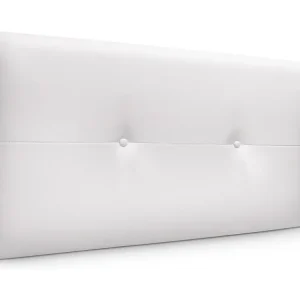 DHOME Kunstlederen hoofdeinde met knopen 90x50cm Bedden 80/90 - Wit