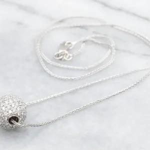 Diamond Encrusted Beaded Ball Necklace