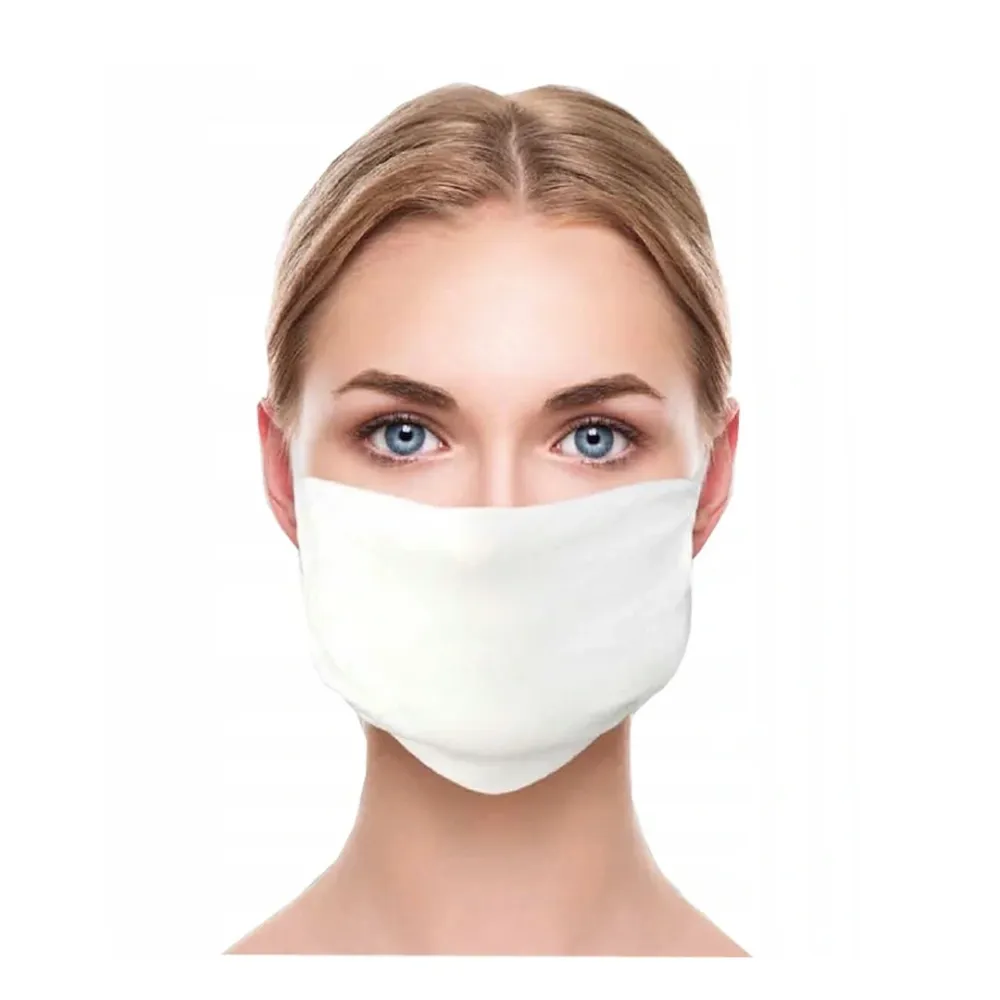 Dubbellaags pluisvrij materiaal masker wit van hoge kwaliteit