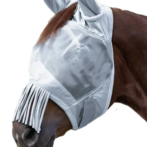 Fly Mask Ears and Nose Fringes Kwikzilver Grey C
