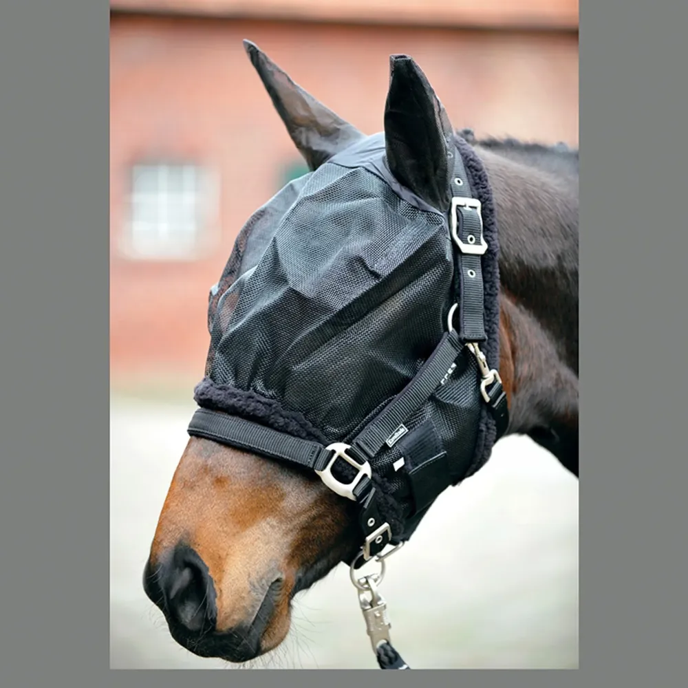 Fly mask ears Zwart L