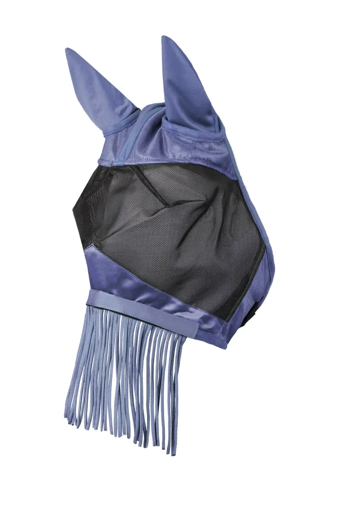 Fly Mask Fringed Nose Veloursstof Morning M