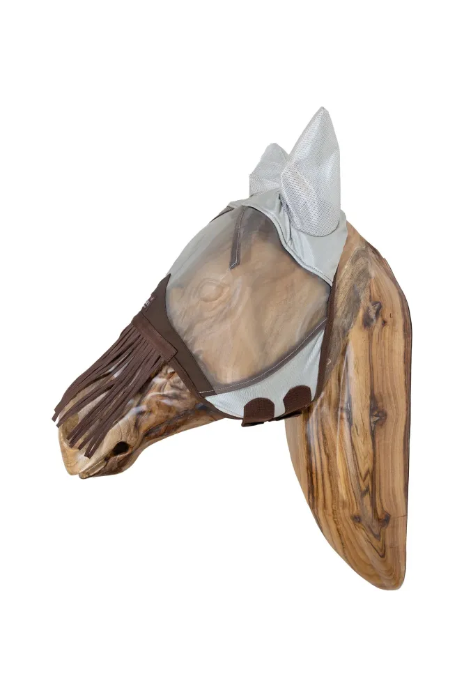 Fly mask gevestigd ears & nose tassels Silver F