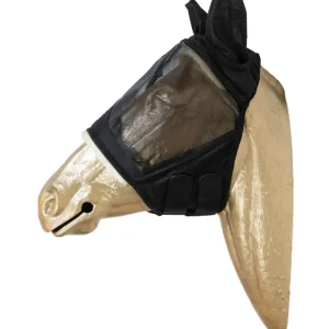 Fly mask skin friendly ears Zwart F