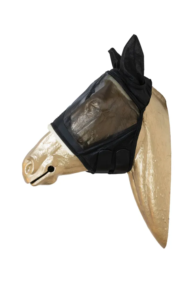 Fly mask skin friendly ears Zwart F