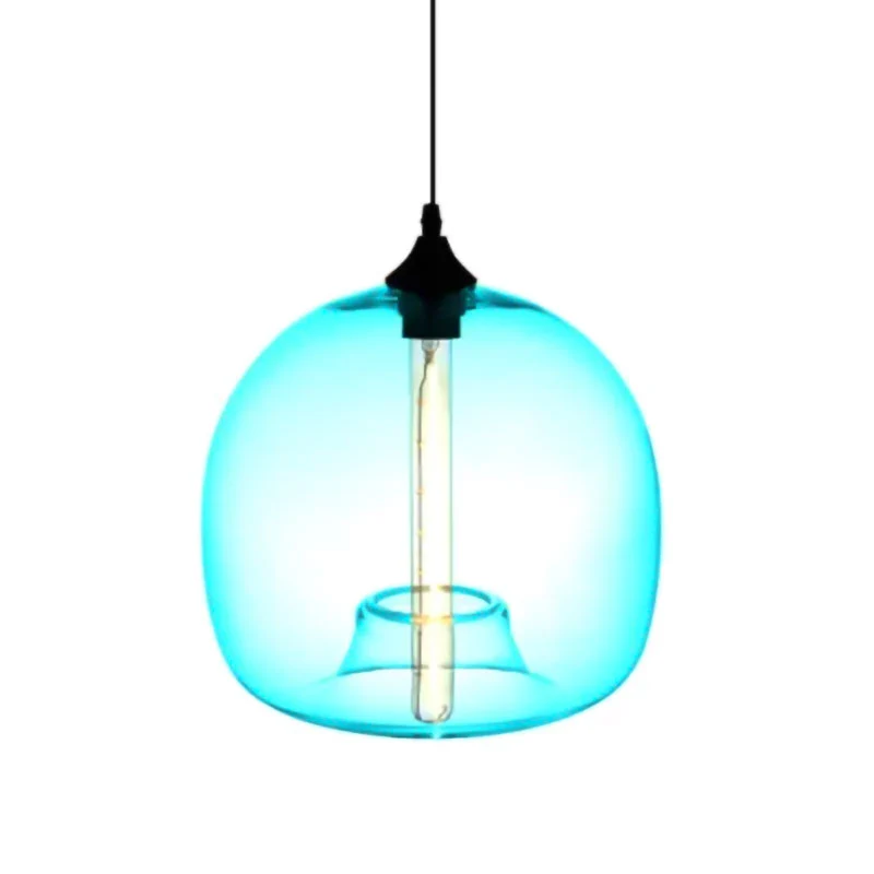 Glaswerk Ball Shade Suspension Light Modern Style1 Light Red/Brown/Blue Hanging Ceiling Light Smoke