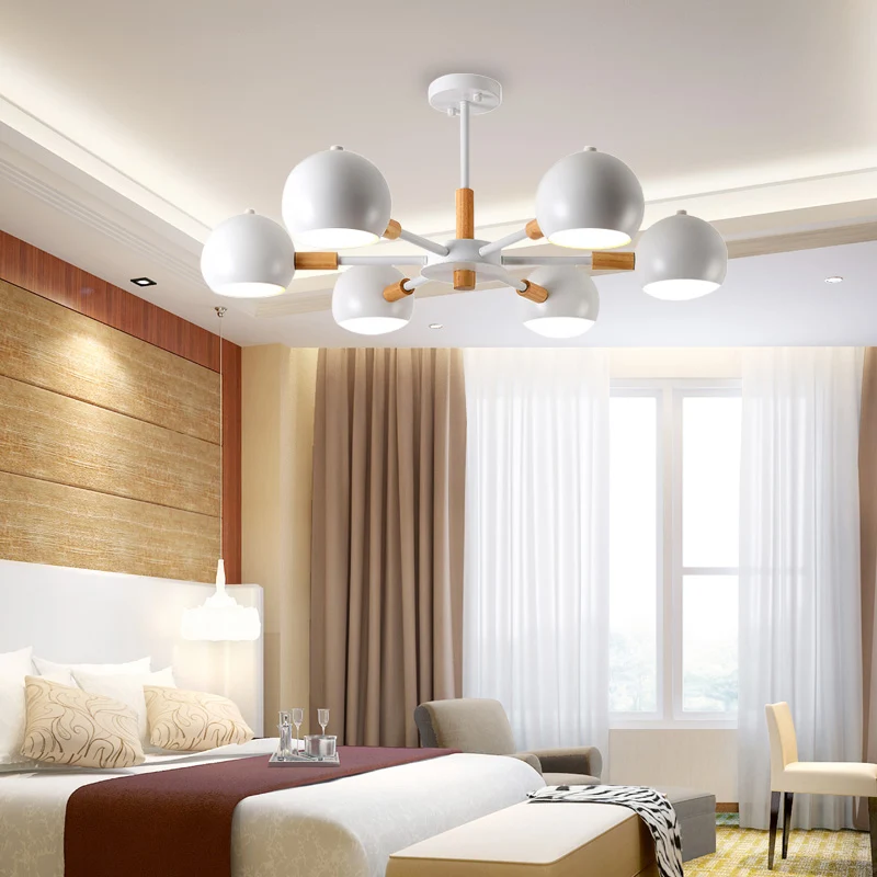Grey/White Ball Pendant Chandelier Modernism Metalen 3/6/8 Heads Hanging Ceiling Light Living Room Grey