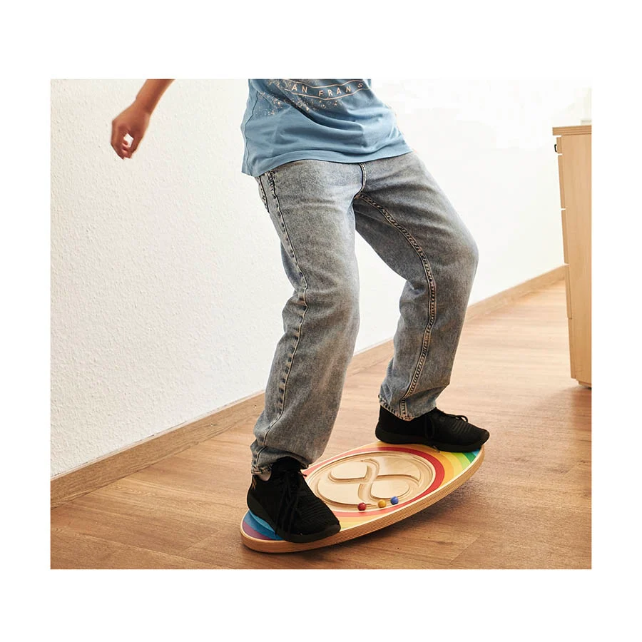 Houtsoort Balance Board Colored Balls