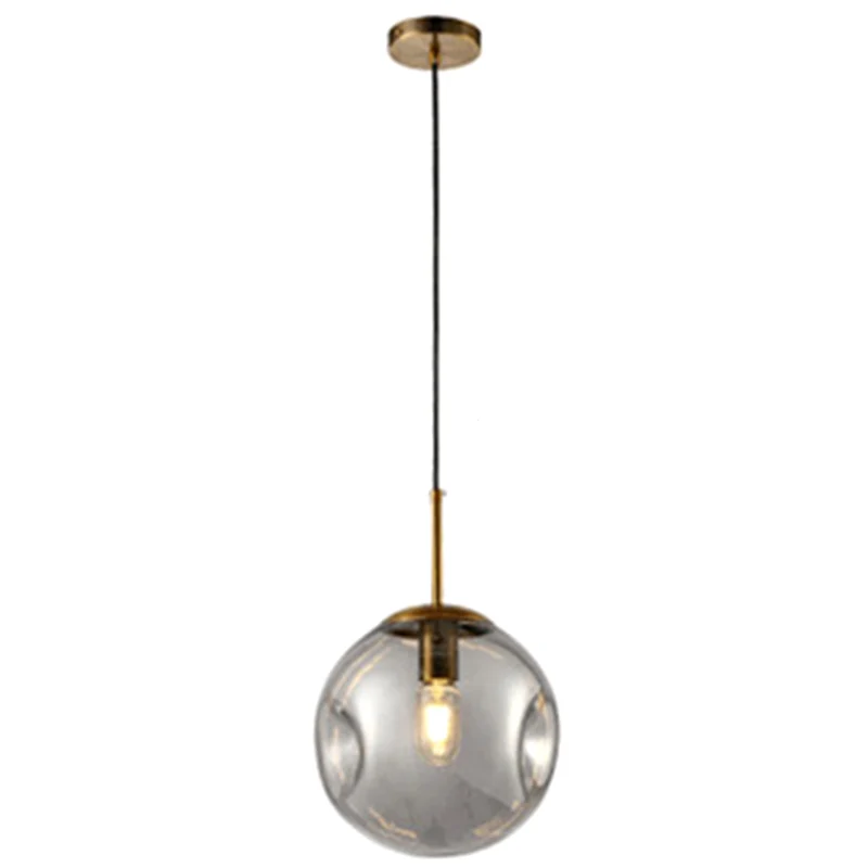 Irregular Glass Ball 1-Light Handzaam Pendant Light Modern Minimalist Hanging Lighting Fixture Dining Room Kitchen Smoke
