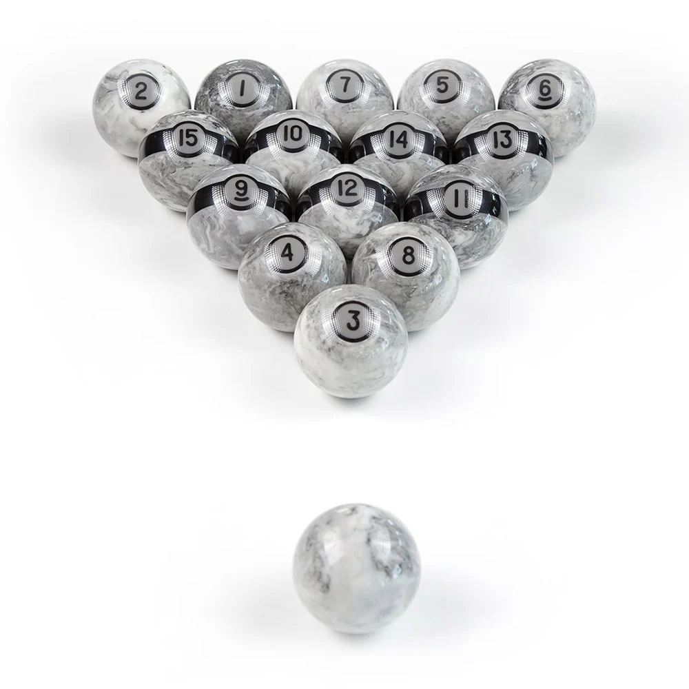 Marble effect American billiard balls