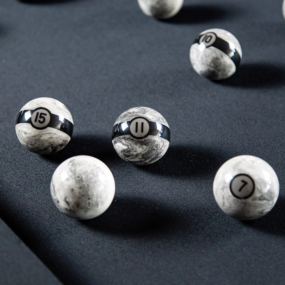 Marble effect American billiard balls