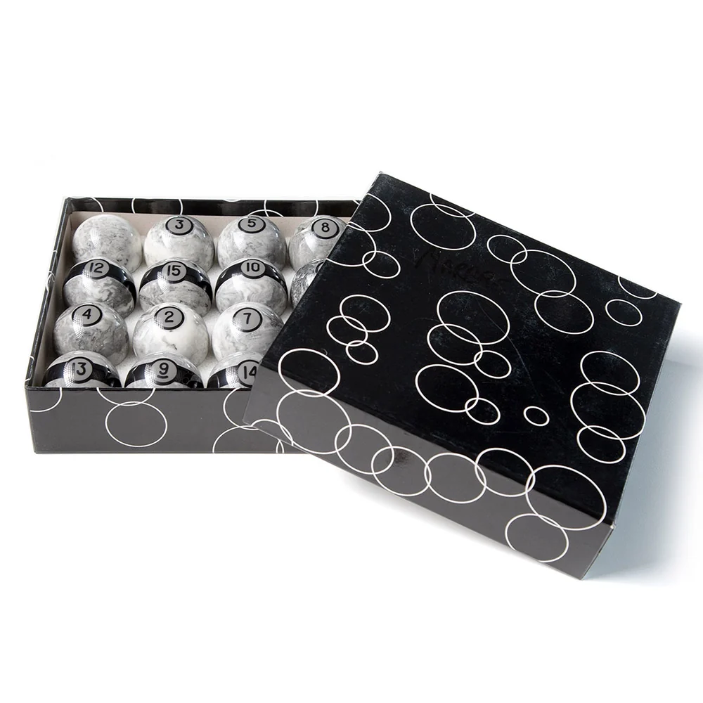 Marble effect American billiard balls