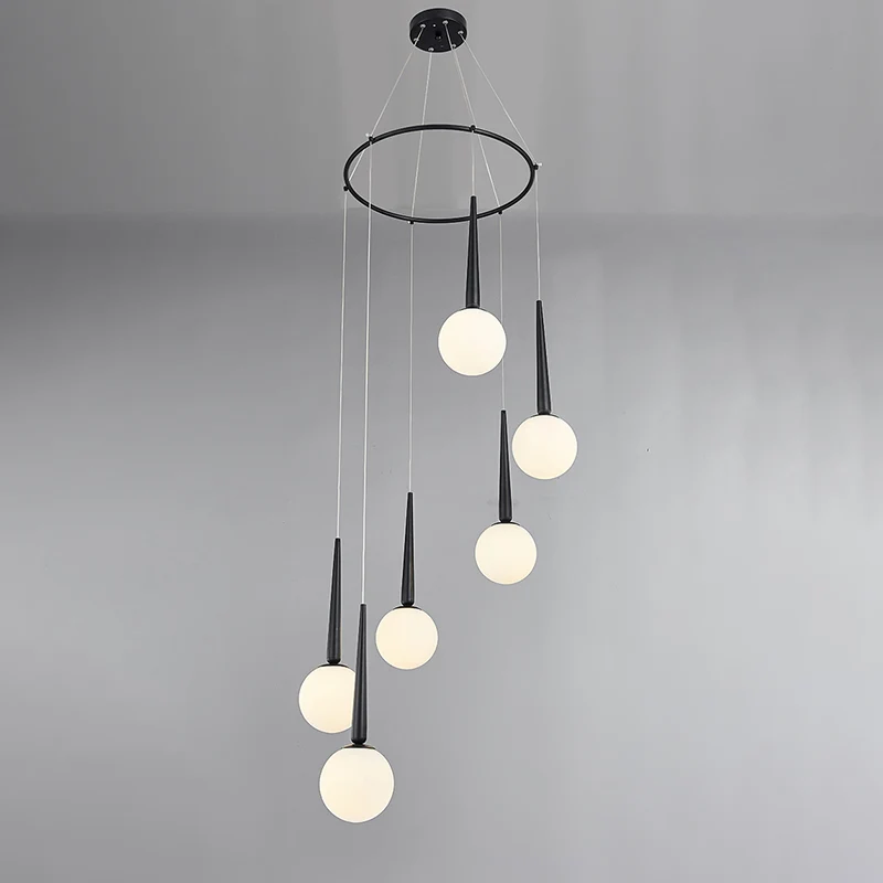 Milky Glass Ball Cluster Pendant Modern Style Hanging Light Fixture Metaal Ring Top Gold