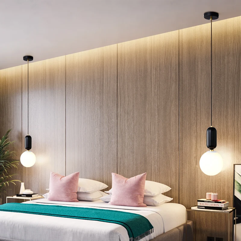 Milky Glaswerk Ball Suspension Lamp Simplicity 1-Bulb Pendant Lighting Fixture Living Room Gold