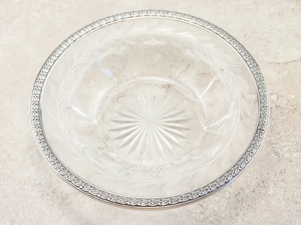 Nostalgisch Sterling Silver and Etched Glass Bowl