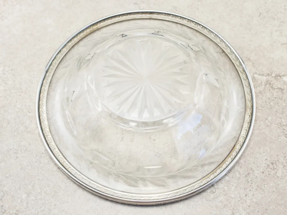 Nostalgisch Sterling Silver and Etched Glass Bowl