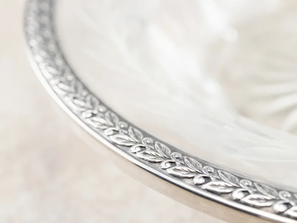 Nostalgisch Sterling Silver and Etched Glass Bowl