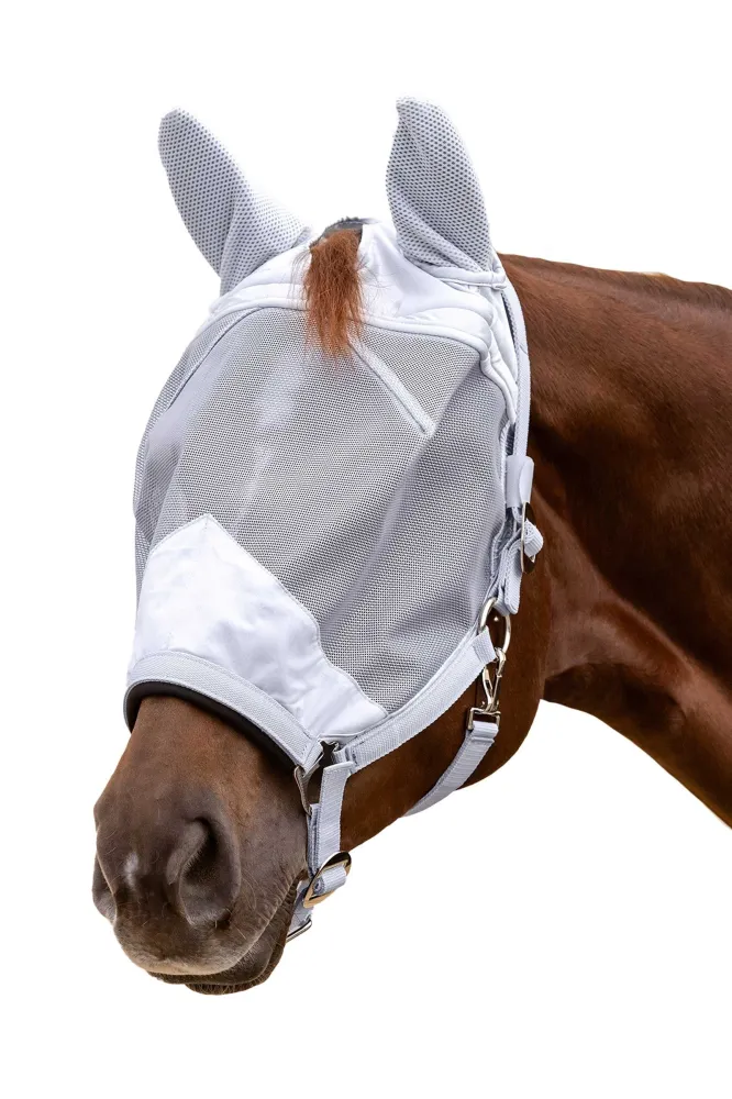 Premium Fly Mask Halter Zilver Grey F