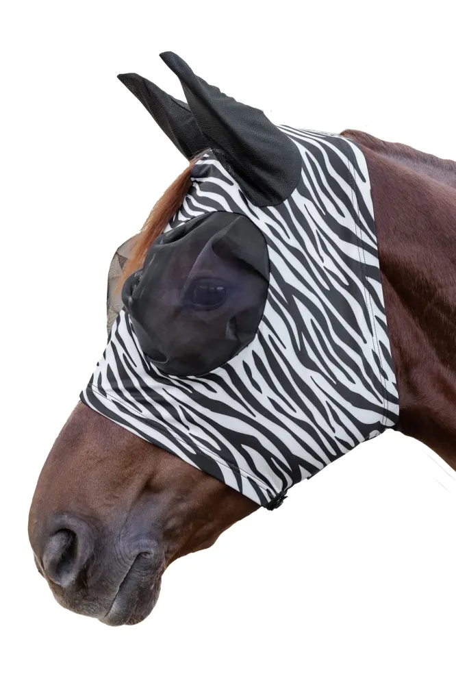 Puck Zebra Fly Mask Black/White SHP