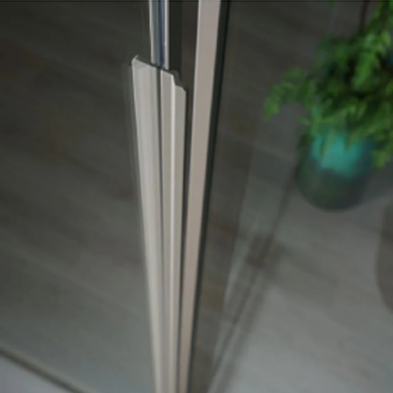 Rectangular shower enclosure 70x100 6 mm crystal and minimal lichtmetaal profile Dove color. Left version