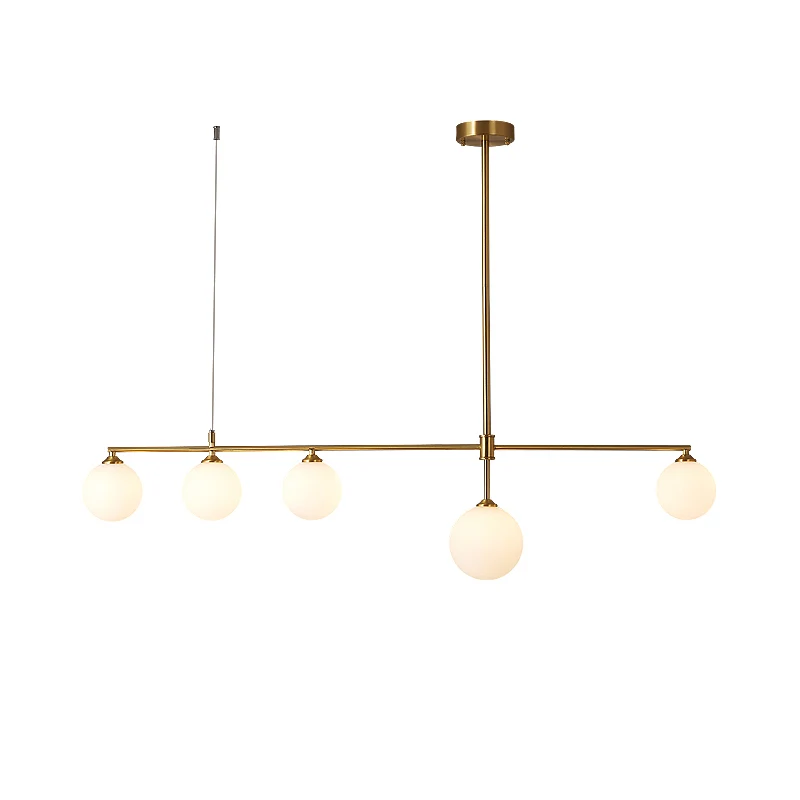 Simplicity Ball hanglamp opaline glazen eetkamer eilandlamp goud