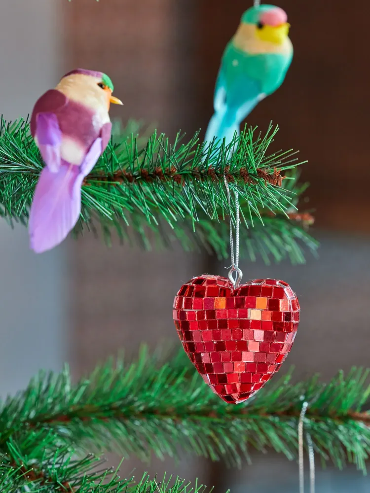 Small Heart Disco Ball - Rood