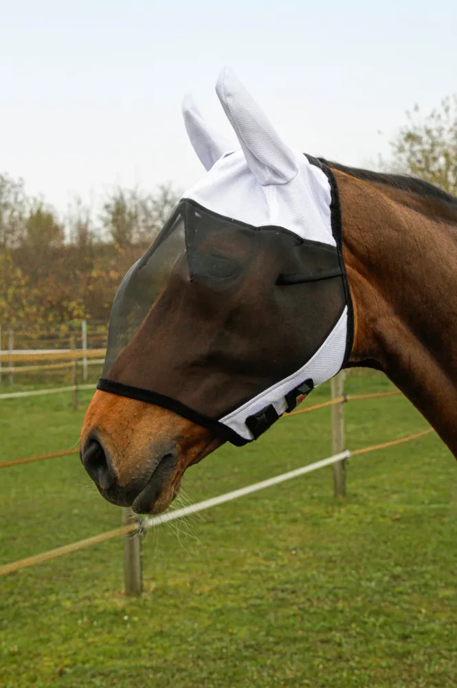 SuperFly Fly Mask Ear Protection Melkwit P