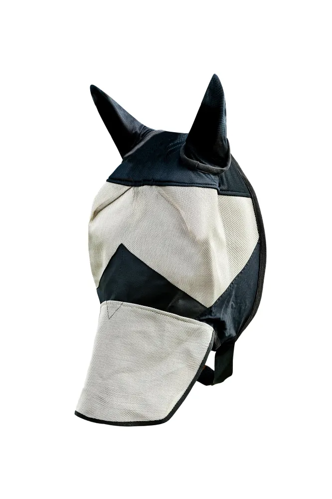 Verlengd Nose Fly Mask Light Brown/Black C