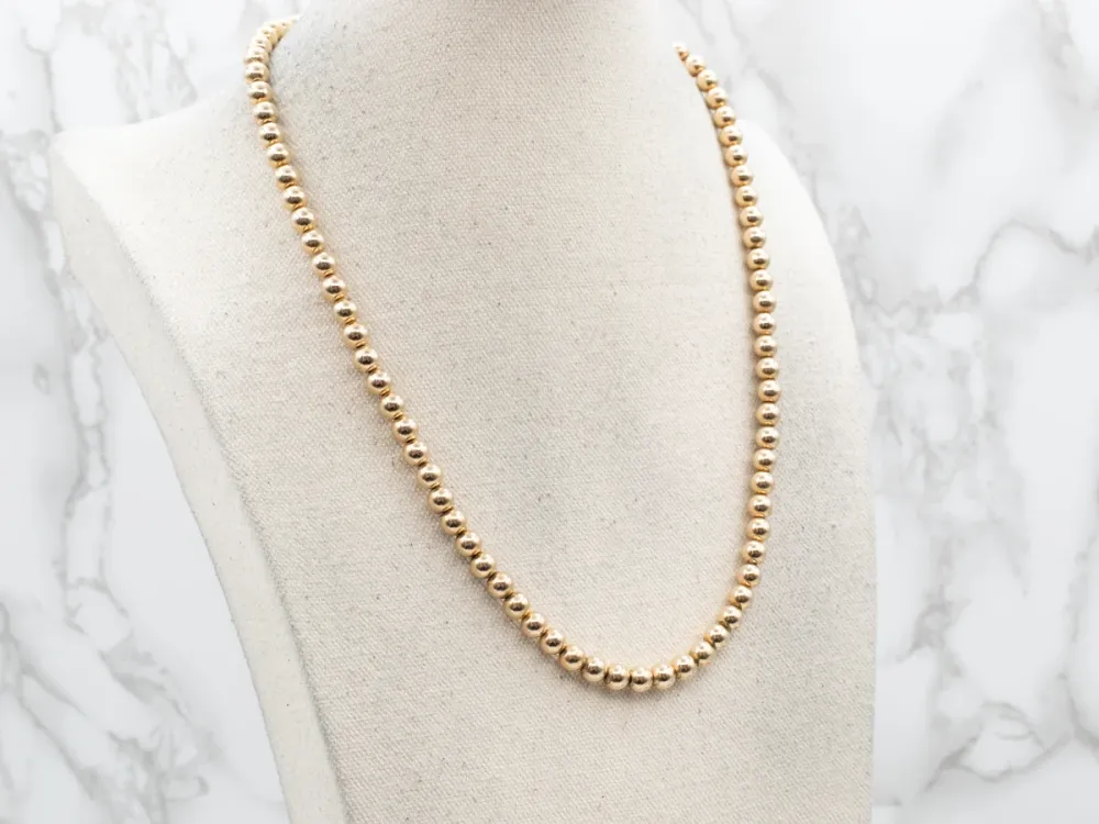 Vintage 14-Karat Yellow Gouden Beaded Ball