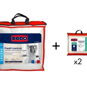 Pack DODO anti-transpirant dekbed 220x240cm + 2 hoofdkussens 60x60cm verkoelend effect