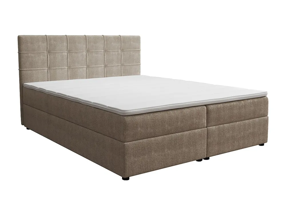 Set bed met bedbodem met opbergruimte - 180 x 200 cm - Stof - Taupegrijs - KIDA van YSMÉE