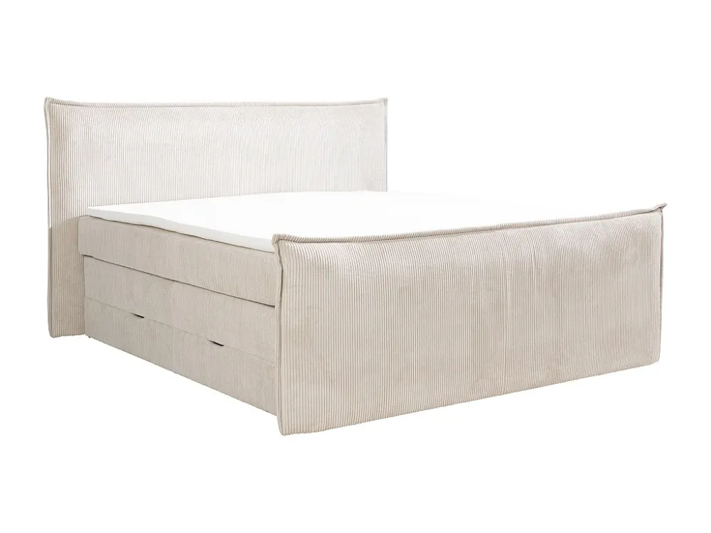 Set boxspring met hoofdeinde + bedbodems met opbergruimte + matras + dekmatras RHODA van PALACIO.