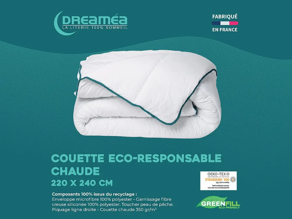 Set warm dekbed 220 x 240 cm + 2 gerecycled hoofdkussens 60 x 60 cm - Koop nu online