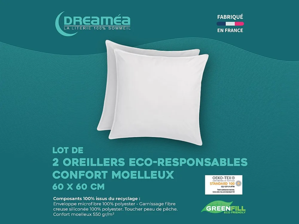 Set warm dekbed 220 x 240 cm + 2 gerecycled hoofdkussens 60 x 60 cm - Koop nu online